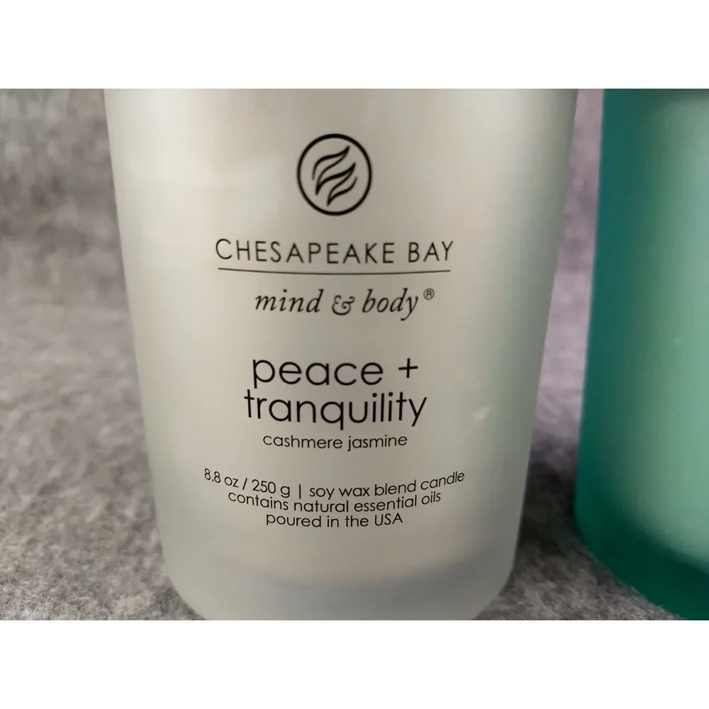 Chesapeake Bay Mind Body Candle Peace Tranquility Nourish Renew 1-Wick Lot/2 NEW
